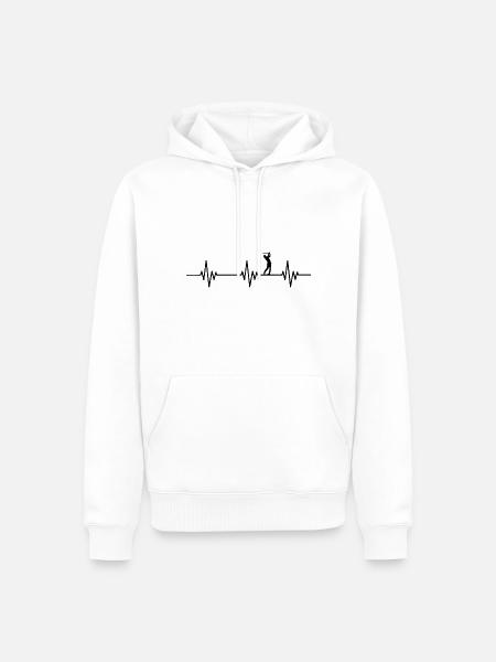 Golf - Heartbeat - Men’s Premium Organic Hoodie - white