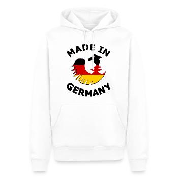 Original aus Deutschland - Männer Premium Bio Hoodie - Weiß - Vorne - Nico (187cm)
