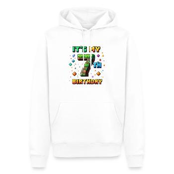7e anniversaire Enfants Pixel - Sweat à capuche Premium bio Homme - blanc - Devant - Nico (187cm)