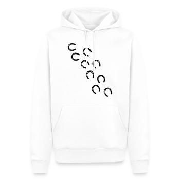 empreintes fer à cheval - Sweat à capuche Premium bio Homme - blanc - Devant - Nico (187cm)