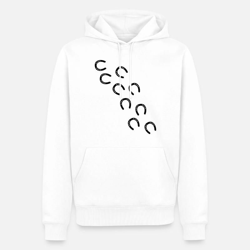 Pferd hufeisen traces - Männer Premium Bio Hoodie - Weiß