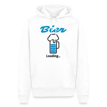 Bier Loading... - Männer Premium Bio Hoodie - Weiß - Vorne - Nico (187cm)