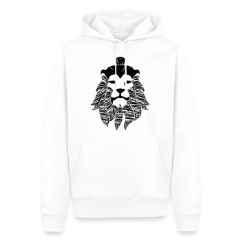My Mane is on My Cheeks - Lion Man - Löwenmann - Männer Premium Bio Hoodie - Weiß - Vorne - Nico (187cm)