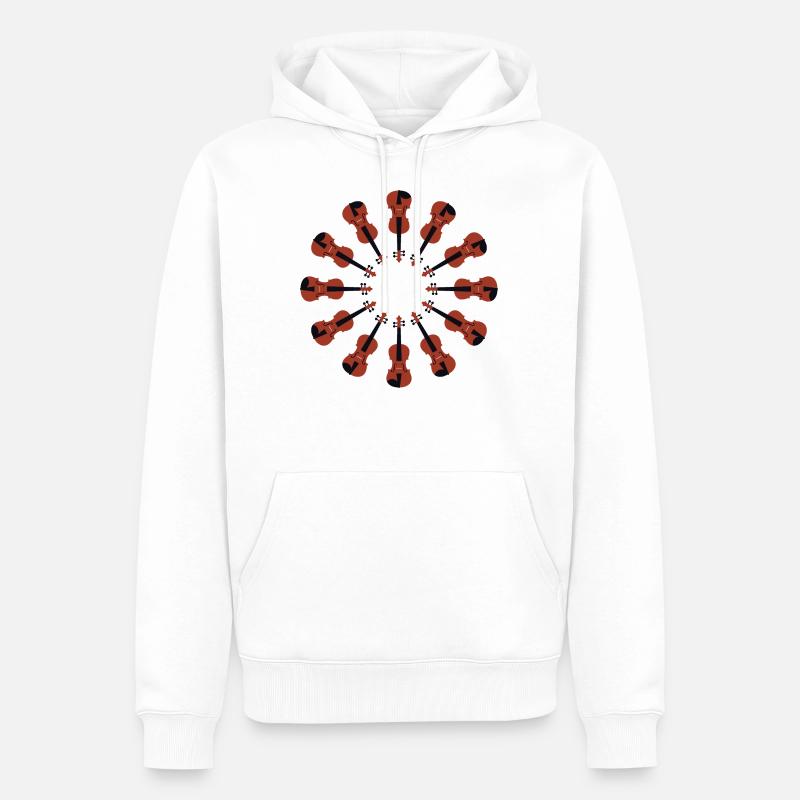 Violons en cercle - Sweat à capuche Premium bio Homme - blanc