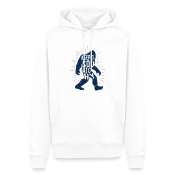 Bigfoot Sasquatch Yeti Wandern Camping Geschenk - Männer Premium Bio Hoodie - Weiß - Vorne - Nico (187cm)