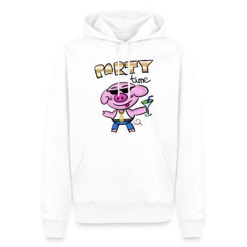 Lustiges Party Schwein - Männer Premium Bio Hoodie - Weiß - Vorne - Nico (187cm)