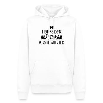 I BIMS DER BRÄUTIGAM - Männer Premium Bio Hoodie - Weiß - Vorne - Nico (187cm)