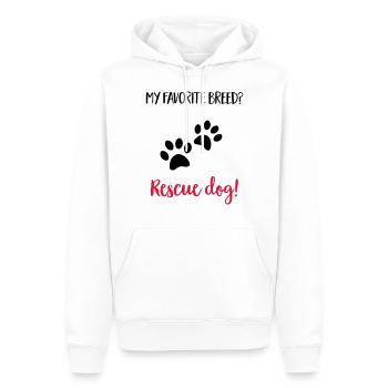 rescuedog - Men’s Premium Organic Hoodie - white - Front - Nico (187cm)