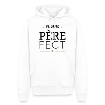 Je suis père-fect - parfait - Sweat à capuche Premium bio Homme - blanc - Devant - Nico (187cm)