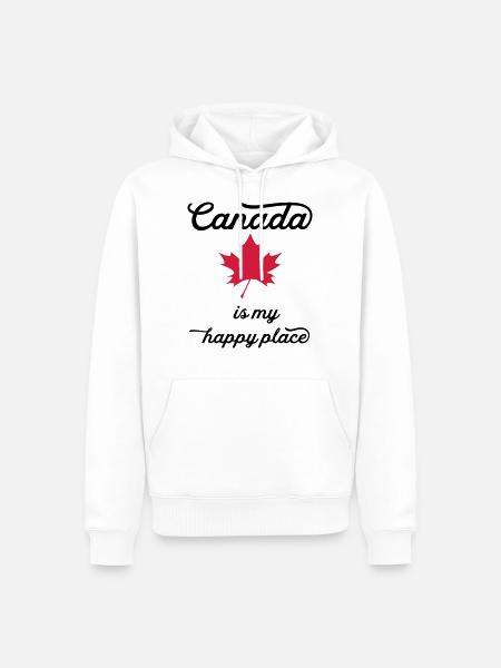 canada heureux - Sweat à capuche Premium bio Homme - blanc