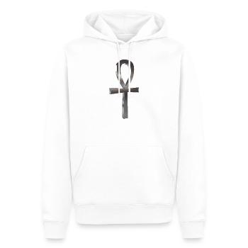 Croix Ankh - Sweat à capuche Premium bio Homme - blanc - Devant - Nico (187cm)