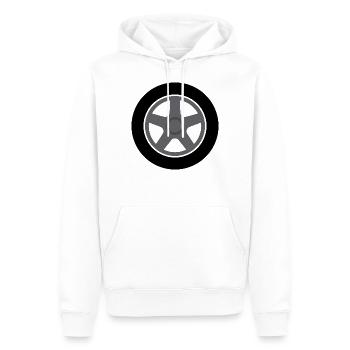 Pneus auto - Sweat à capuche Premium bio Homme - blanc - Devant - Nico (187cm)