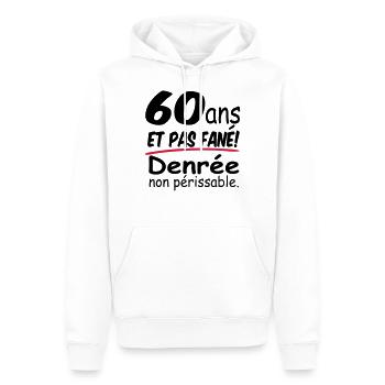 ANNIVERSAIRE 60 ANS/VISUEL HUMOUR/DESIGN HOMMES - Sweat à capuche Premium bio Homme - blanc - Devant - Nico (187cm)