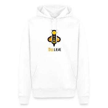 Beelieve Glaube an dich Bienen-Design - Männer Premium Bio Hoodie - Weiß - Vorne - Nico (187cm)
