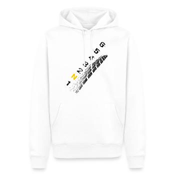Vitesses - Moto - Circuit / noir - Sweat à capuche Premium bio Homme - blanc - Devant - Nico (187cm)