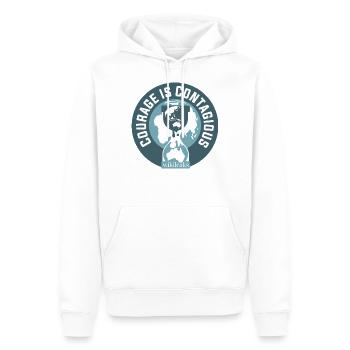 Mut ist ansteckend - WikiLeaks - Männer Premium Bio Hoodie - Weiß - Vorne - Nico (187cm)
