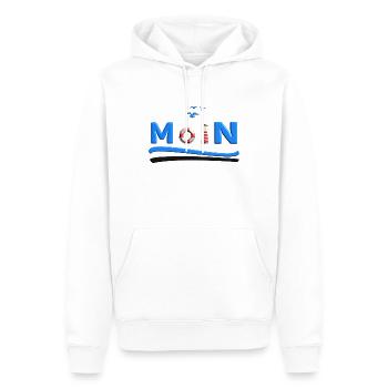 MOIN Rettungsring und Leuchtturm maritim Shirt - Männer Premium Bio Hoodie - Weiß - Vorne - Nico (187cm)