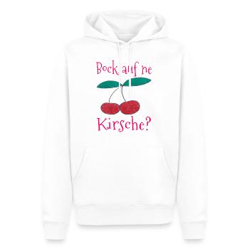 Bock auf ne Kirsche / Früchte / Trend / cool - Männer Premium Bio Hoodie - Weiß - Vorne - Nico (187cm)