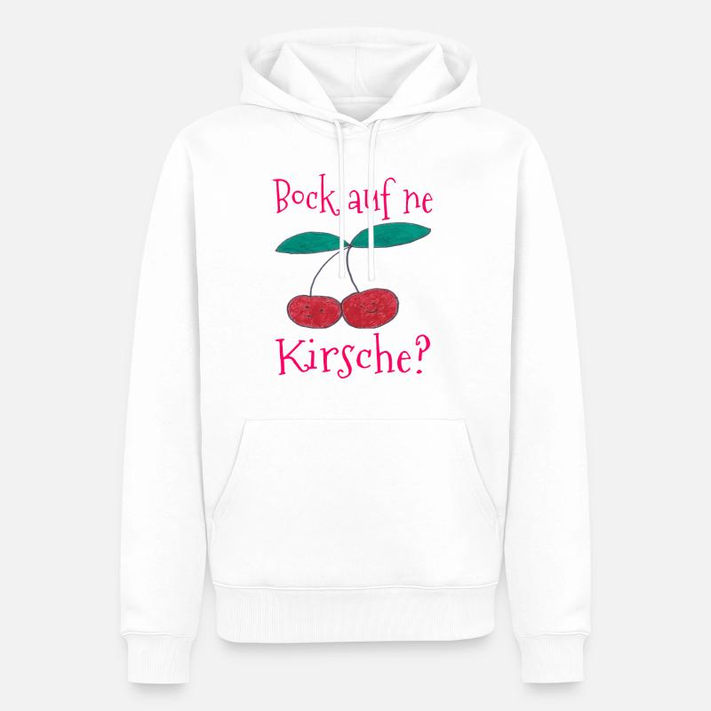 Bock auf ne Kirsche / Früchte / Trend / cool - Männer Premium Bio Hoodie - Weiß