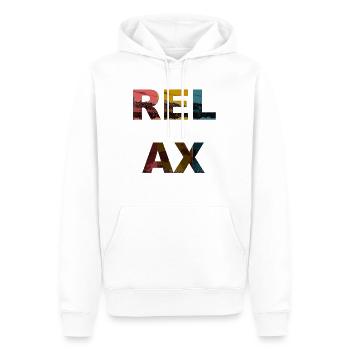 Relax / Dictons / Tendance - Sweat à capuche Premium bio Homme - blanc - Devant - Nico (187cm)