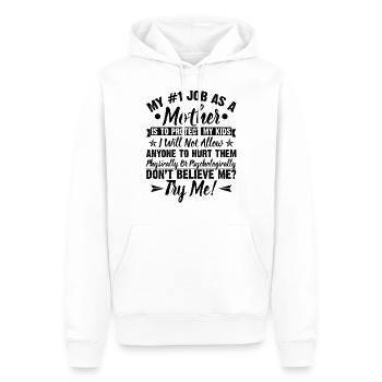 Premier emploi en tant que mère est de protéger mes enfants T-shirt - Sweat à capuche Premium bio Homme - blanc - Devant - Nico (187cm)