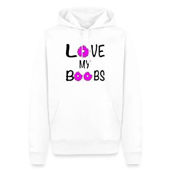 Love my Boobs / Donut / Sayings / Trend - Men’s Premium Organic Hoodie - white - Front - Nico (187cm)