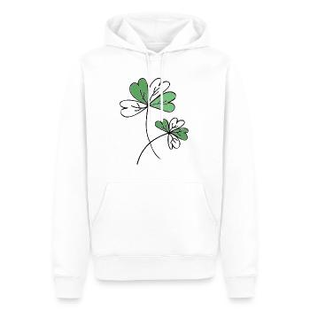 Trèfle / Chance / Proverbes / Tendance / cool - Sweat à capuche Premium bio Homme - blanc - Devant - Nico (187cm)