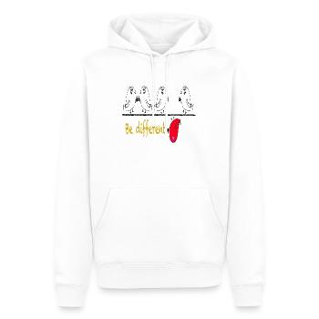 Soyez différent / oiseaux / dictons / tendance - Sweat à capuche Premium bio Homme - blanc - Devant - Nico (187cm)