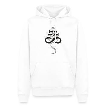 Croix de léviathan serpent noir - Sweat à capuche Premium bio Homme - blanc - Devant - Nico (187cm)