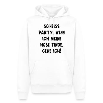 Scheiss Party Wenn Ich Meine Hose Finde Gehe Ich - Männer Premium Bio Hoodie - Weiß - Vorne - Nico (187cm)