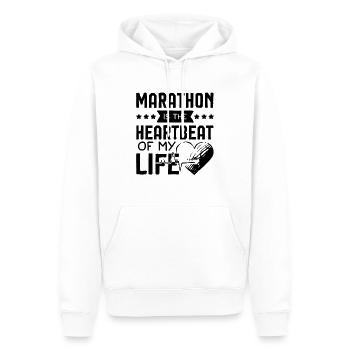 Marathon Heart Pulse Love Run - Sweat à capuche Premium bio Homme - blanc - Devant - Nico (187cm)