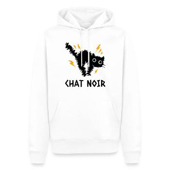 Chat Noir - Sweat à capuche Premium bio Homme - blanc - Devant - Nico (187cm)