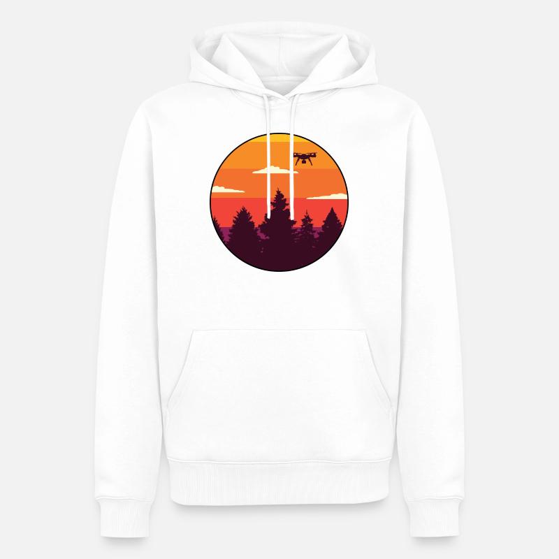 Modèle d’avion drones drones permis - Sweat à capuche Premium bio Homme - blanc