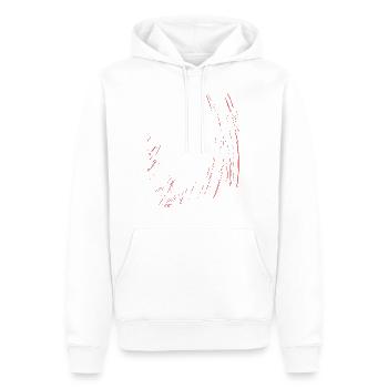 Lignes abstraites / ligne / rouge / motif - Sweat à capuche Premium bio Homme - blanc - Devant - Nico (187cm)