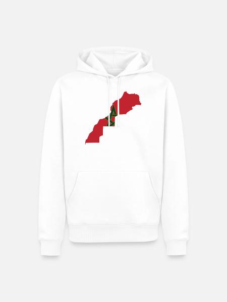 Morocco flag - Männer Premium Bio Hoodie - Weiß