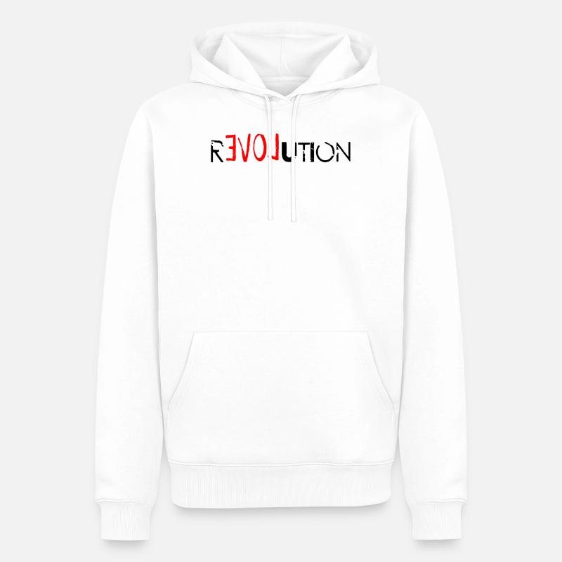 REVOLUTION with LOVE - Sweat à capuche Premium bio Homme - blanc