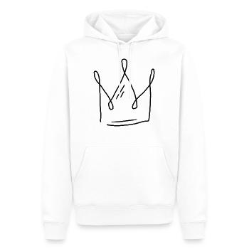 Emoji crown crowns sketch black - Men’s Premium Organic Hoodie - white - Front - Nico (187cm)