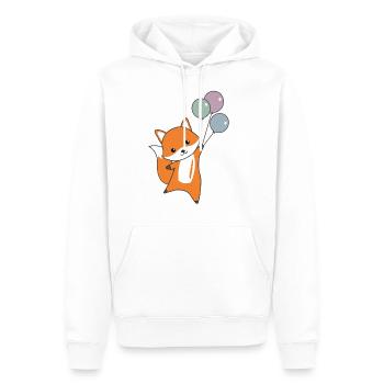 Fuchs süß Tier fliegt Luftballons Kinder - Sweat à capuche Premium bio Homme - blanc - Devant - Nico (187cm)