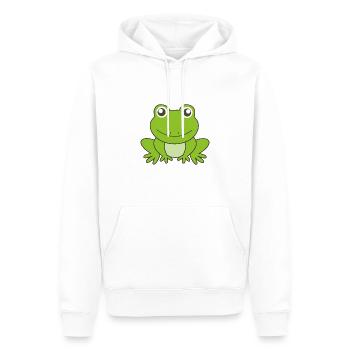Frosch Frösche lustige Tierfreund Kinder - Männer Premium Bio Hoodie - Weiß - Vorne - Nico (187cm)