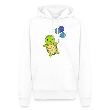 Tortue doux animal vole ballons enfants - Sweat à capuche Premium bio Homme - blanc - Devant - Nico (187cm)