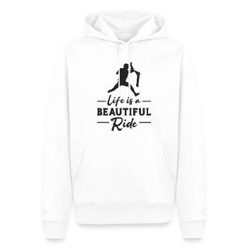 Scooter Stunt Vintage E-Scooter Retro Geschenkidee - Männer Premium Bio Hoodie - Weiß - Vorne - Nico (187cm)