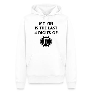 Mein Pin ist die letzten 4 Ziffern von Pi - Männer Premium Bio Hoodie - Weiß - Vorne - Nico (187cm)