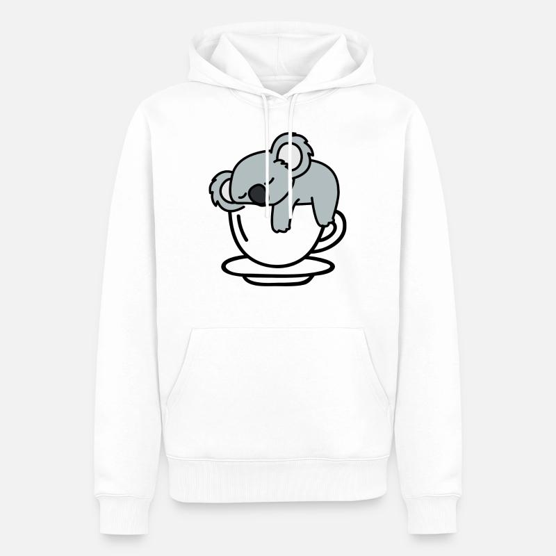 Thé koala - Sweat à capuche Premium bio Homme - blanc