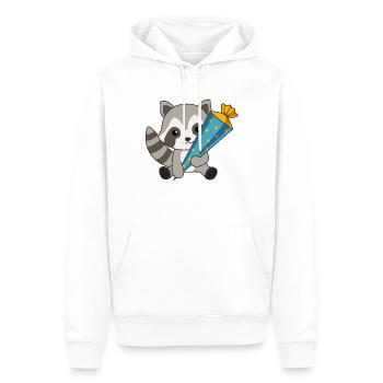 Raton laveur inscription scolaire garderie 2021 écolier - Sweat à capuche Premium bio Homme - blanc - Devant - Nico (187cm)