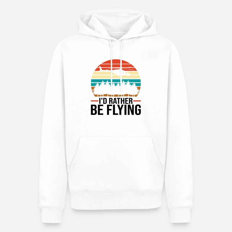 Hélicoptère pilote hélicoptère - Sweat à capuche Premium bio Homme - blanc