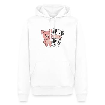 Schwein Kuh Schweinchen süße Tiere - Männer Premium Bio Hoodie - Weiß - Vorne - Nico (187cm)