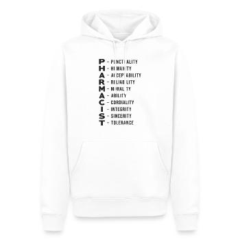 Pharmacies technicien pharmacie pharmacie cadeau - Sweat à capuche Premium bio Homme - blanc - Devant - Nico (187cm)