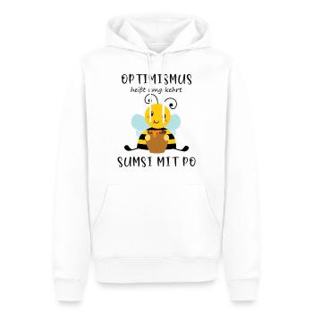 Biene Optimismus Sumsi mit Po - Männer Premium Bio Hoodie - Weiß - Vorne - Nico (187cm)