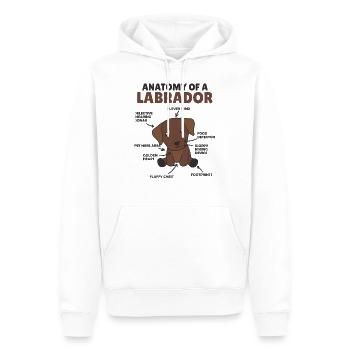 Anatomie d’un labrador Retriever chiens mignons - Sweat à capuche Premium bio Homme - blanc - Devant - Nico (187cm)