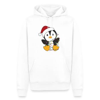 Manchots Noël neige hiver animaux pingouins - Sweat à capuche Premium bio Homme - blanc - Devant - Nico (187cm)
